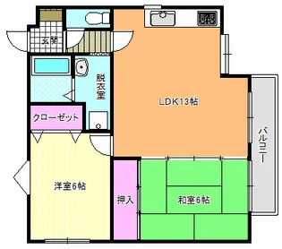 クレスト東田辺【4階】の間取り