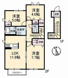 アネーロ A棟【2階】の間取り