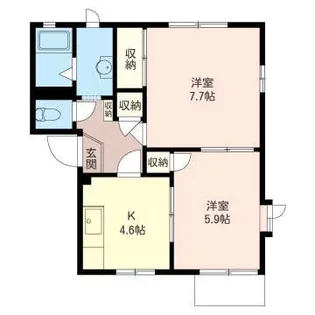 ソシア高根A【1階】の間取り