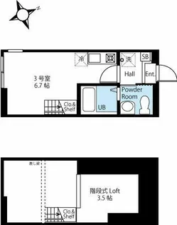 ハーミットクラブハウスマーサ西横浜【1階】の間取り