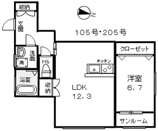Love&PeaceIV【1階】の間取り
