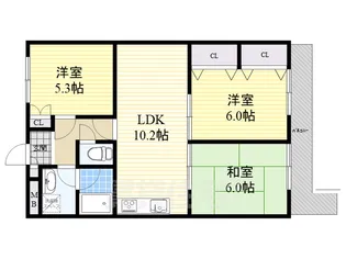 グリーンパレス千里中央A棟【2階】の間取り