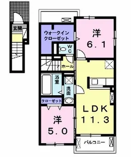 プラシード・レジデンスA【2階】の間取り
