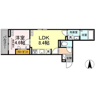 グラナーデ扇I D【3階】の間取り