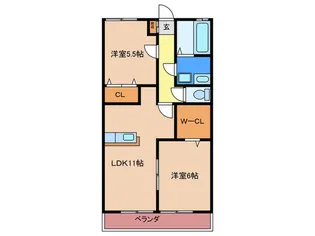 ディアコートIII【2階】の間取り