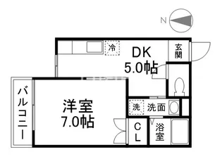ウエストハイツ【1階】の間取り