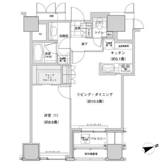 ウエストパークタワー池袋【20階】の間取り