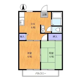 エステート山崎B棟【2階】の間取り