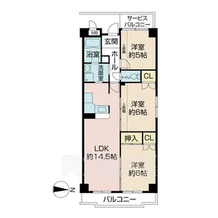 ロイヤルメゾン羽衣【5階】の間取り