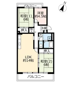 URグリーンタウン槇島【4階】の間取り