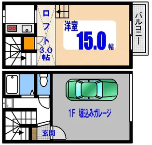 ラフィーネ江波【1階】の間取り
