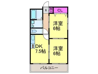 ハイツハ-ベスト【3階】の間取り