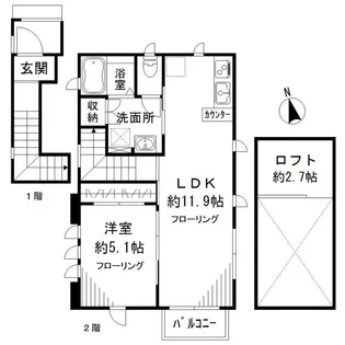 コリーナ南大井【2階】の間取り