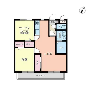 ビィラ南林間【5階】の間取り