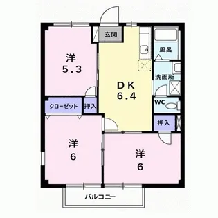 グリーンアイランドA【2階】の間取り