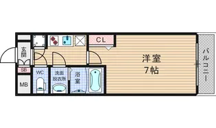 レジュールアッシュ難波MINAMI-II【8階】の間取り