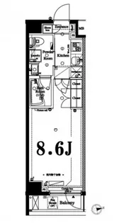 アクサス木場アジールコート【2階】の間取り