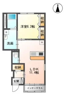 クレシアコートA【1階】の間取り