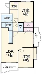 メゾンリュンヌ【1階】の間取り