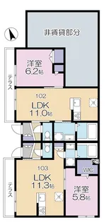 ピュアシティ下北沢【1階】の間取り