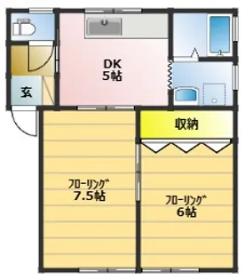 メモリアルハイツ羽白【2階】の間取り