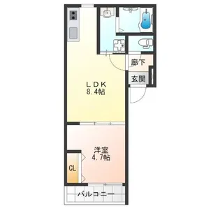フジパレス加賀屋III番館【2階】の間取り