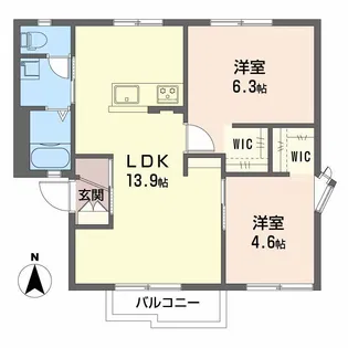 フレグランス江部【1階】の間取り