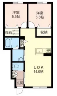 ロゼリア若宮 A【1階】の間取り
