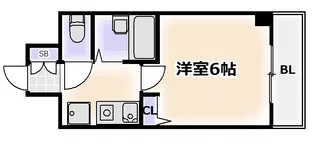 エスリード夕陽丘第2【4階】の間取り