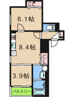 K ASECIA MINIUM【1階】の間取り