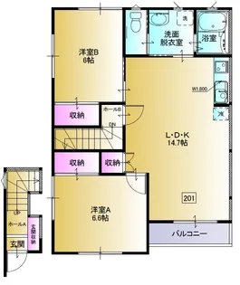 ピュアフォレスト1【2階】の間取り