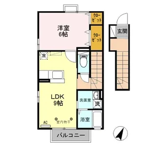 グランモア若草D【2階】の間取り