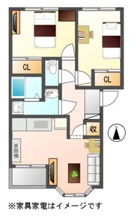 クレア雅【2階】の間取り