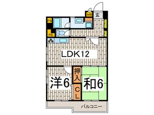 コ-トアベニュ-横浜【6階】の間取り