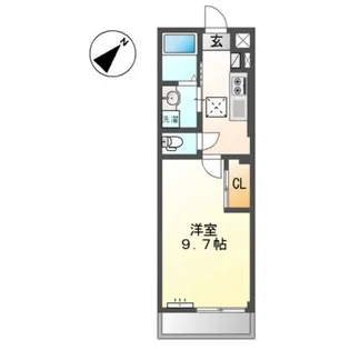 ジェンティーフルール【1階】の間取り