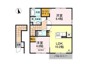 サニーハイツ花棚A棟【1階】の間取り