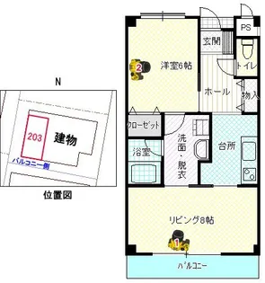 1LDKの間取り画像