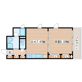 パークヒルズ榴岡【5階】の間取り