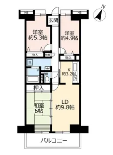 UR白鳥パークハイツ大宝【10階】の間取り