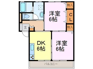秋山ハイツ鴻巣A【2階】の間取り
