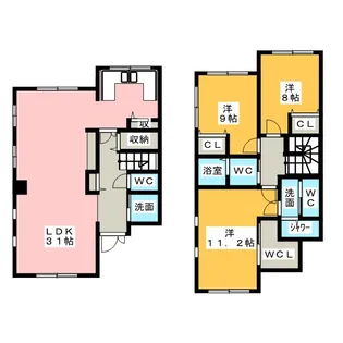 愛知県名古屋市名東区上社5【一戸建】の間取り