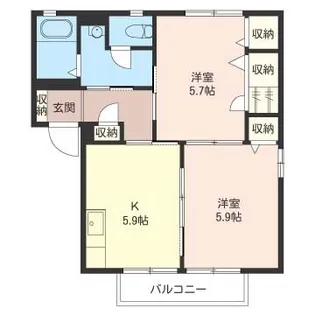 シャーメゾンしらさぎB【1階】の間取り