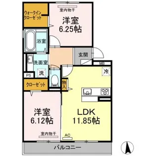 岡山県倉敷市西富井【アパート】の間取り