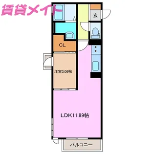 スタブリテラス鈴鹿【1階】の間取り