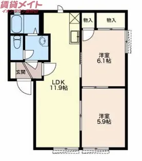 ガーデンハイツかわしまB棟【2階】の間取り