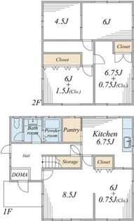 神奈川県藤沢市鵠沼海岸2【一戸建】の間取り