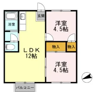神奈川県小田原市鴨宮【アパート】の間取り