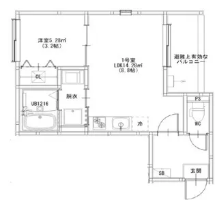 1DKの間取り画像