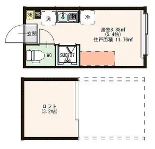 ブランディーユ新小岩【2階】の間取り