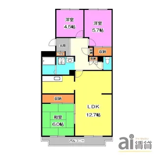 埼玉県川越市大字古谷上【マンション】の間取り